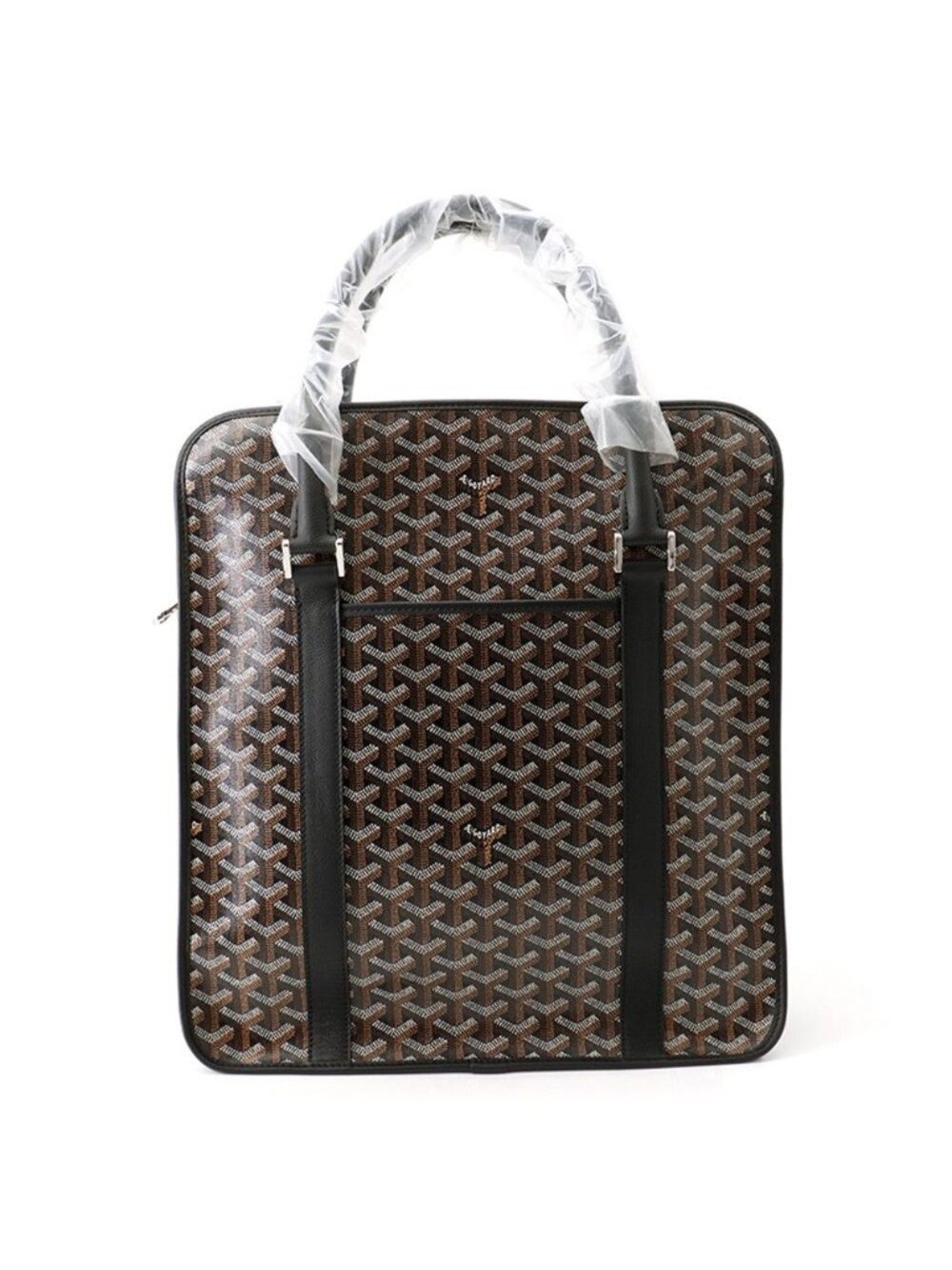 Goyard Tote Bag Burgundy Leather Black
